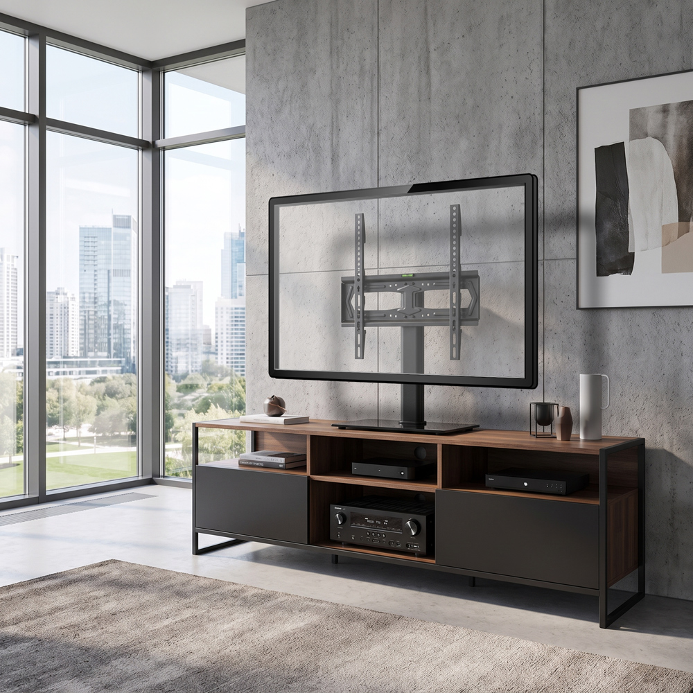 Напольная подставка KROMAX X-STAND-2 BLACK: универсальное решение для больших экранов