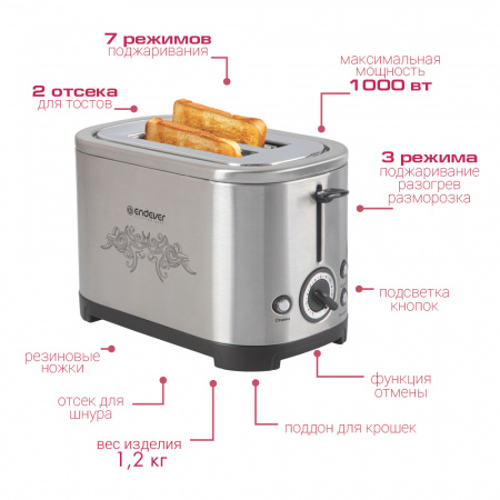 Электрический тостер ENDEVER SkyLine ST-122