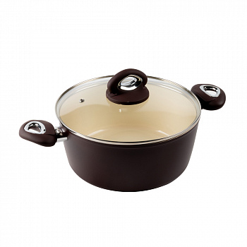 Кастрюля алюминиевая с крышкой ENDEVER Stone-CREME-24C