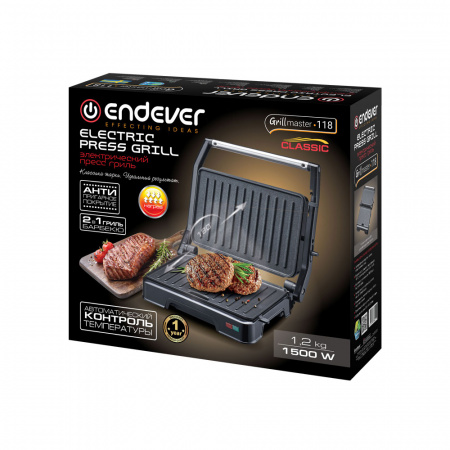 Электрический пресс-гриль ENDEVER GRILLMASTER-118