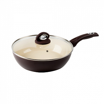 Сотейник алюминиевый с крышкой ENDEVER Stone-CREME-28C