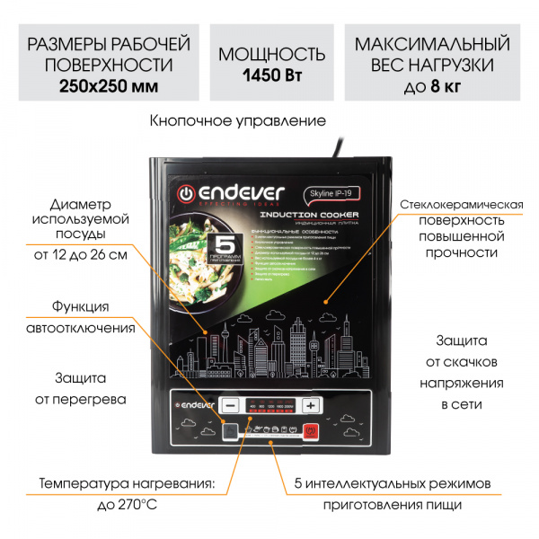 Индукционная плитка ENDEVER Skyline IP-19